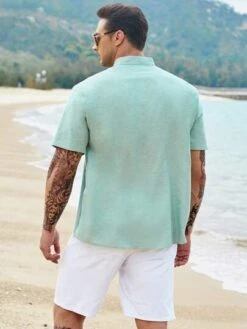 Manfinity Homme Men Half Button Solid Shirt