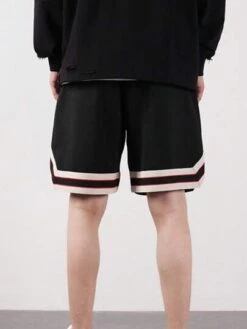 Manfinity Sporsity Men Striped Trim Drawstring Waist Shorts