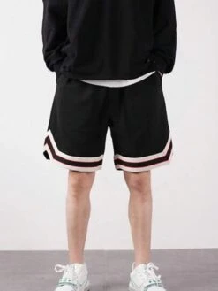 Manfinity Sporsity Men Striped Trim Drawstring Waist Shorts -Man Plus Fashion 168136608980287f685c7170d2253edf6d34ccd120 thumbnail 405x552