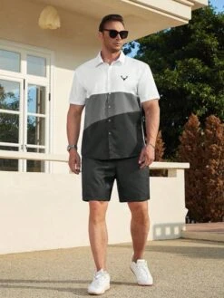 Manfinity Homme Men Antler Print Colorblock Shirt -Man Plus Fashion 168137878425ae7afcc114ffee1b94231b8154b84e thumbnail 405x552