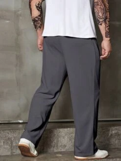 Manfinity Homme Men Letter Patched Detail Drawstring Waist Pants