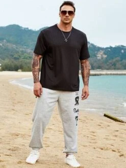 Manfinity Homme Men Solid Ribbed Knit Tee -Man Plus Fashion 1681543011b0f1b8daec20594928f4f6c1ac941310 thumbnail 405x552