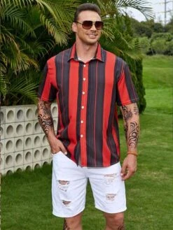 Manfinity Homme Men Block Striped Print Shirt -Man Plus Fashion 16819836903ffdc6f4d051c0e3b82634dfc4502dc0 thumbnail 405x552