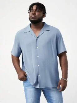 Manfinity Homme Men Solid Button Front Shirt -Man Plus Fashion 16819942604f53bf29319d10df951671f6be627113 thumbnail 405x552