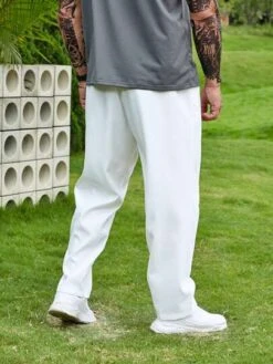 Manfinity Homme Men Letter Patched Drawstring Waist Pants