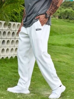 Manfinity Homme Men Letter Patched Drawstring Waist Pants -Man Plus Fashion 168230731058d01dcc6c5e5cd547d02698567780b2 thumbnail 405x552