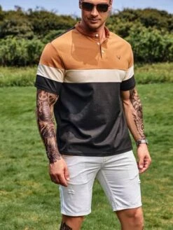 Manfinity Homme Men Antler Print Colorblock Polo Shirt -Man Plus Fashion 168239025038707989b9051c840812988f2c8b3f31 thumbnail 405x552