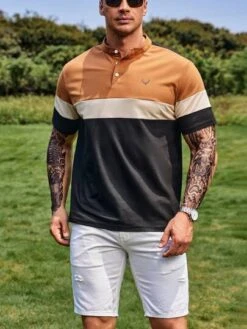 Manfinity Homme Men Antler Print Colorblock Polo Shirt -Man Plus Fashion 16823903344bfb3edb83561b3db056ab5848333eb0 thumbnail 405x552