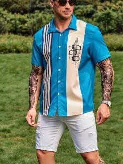 Men Striped & Geo Graphic Shirt -Man Plus Fashion 16824020256c2eb8bc7c6561d1fbb2a9319e4633e2 thumbnail 405x552