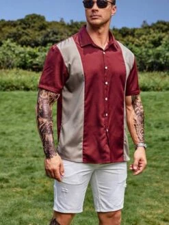 Men Two Tone Button Up Shirt -Man Plus Fashion 168240202647d094804e67b68d932704f3d6877c51 thumbnail 405x552