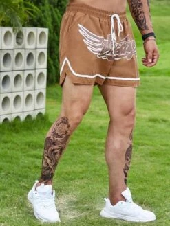 Manfinity Sporsity Men Letter Graphic Drawstring Waist Contrast Tape Shorts -Man Plus Fashion 16824107494debe81780e98dabfbeb373306328321 thumbnail 405x552