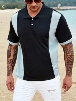 Manfinity Homme Men Color Block Polo Shirt -Man Plus Fashion 168266463287e8bf619ae0bb80f92facd8f30207c3 thumbnail 405x552