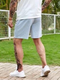 Manfinity Homme Men Letter Graphic Drawstring Waist Track Shorts