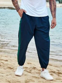 Men Contrast Side Seam Slant Pocket Pants -Man Plus Fashion 16830986217fb3e4d5ebcaf1ea78a08166deff71e0 thumbnail 405x552