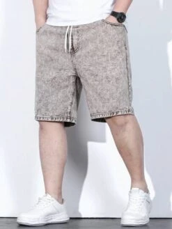 Manfinity Homme Men Cotton Drawstring Waist Denim Shorts -Man Plus Fashion 16832635886dc8c7918745c85e3f7b73846f3c8918 thumbnail 405x552
