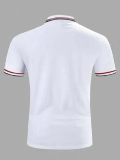 Manfinity Homme Men Antler Print Striped Trim Polo Shirt