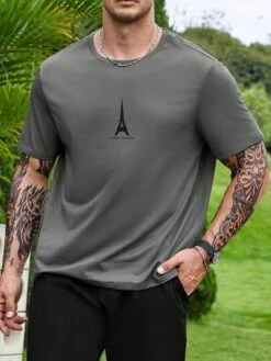 Manfinity Homme Men Tower Print Tee