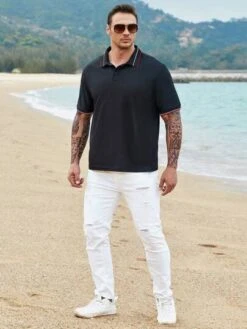 Manfinity Homme Men Striped Trim Polo Shirt -Man Plus Fashion 16834463716e89084740540f8794c23b345c9e937e thumbnail 405x552