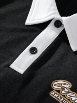 Manfinity Sporsity Men Letter Graphic Contrast Collar Drop Shoulder Polo Shirt -Man Plus Fashion 16834640821927945b116ba8229b0d687b1bb22a29 thumbnail 405x552