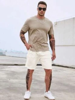 Manfinity Homme Men Drawstring Waist Slant Pocket Shorts -Man Plus Fashion 168361950751e1633b0726ec83d9b4d558b6de215e thumbnail 405x552