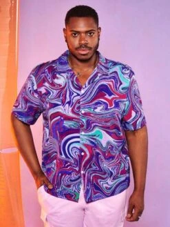 Manfinity EMRG Men Marble Print Shirt -Man Plus Fashion 1683775277c850bb8f8edfbeae58808233bc5394c9 thumbnail 405x552