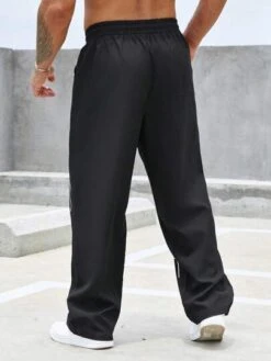 Manfinity EMRG Men Spider Web Print Drawstring Waist Straight Leg Pants