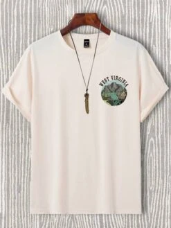 Manfinity Homme Men Mountain & Slogan Graphic Tee