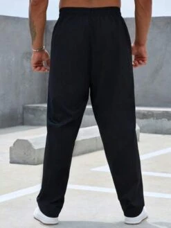 Manfinity Homme Men Solid Drawstring Waist Pants