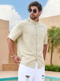 Manfinity Homme Men Solid Pocket Patched Shirt -Man Plus Fashion 168386725333118758aaaf9af54ca43312a45d2fad thumbnail 405x552