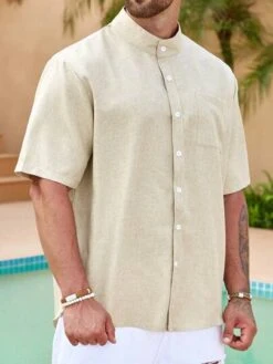 Manfinity Homme Men Solid Pocket Patched Shirt -Man Plus Fashion 1683867258f33e94a1202e3b452a7a954dc87447fb thumbnail 405x552