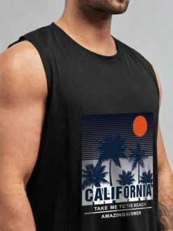 Manfinity Chillmode Men Tropical & Slogan Graphic Tank Top -Man Plus Fashion 1684205496ecefece5edb5015650b54d3be7f8ccca thumbnail 405x552