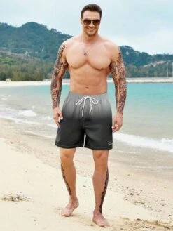 Men Ombre Drawstring Waist Swim Trunks -Man Plus Fashion 168432459448e6887e4e9212078cc0ba3c4557fc5d thumbnail 405x552