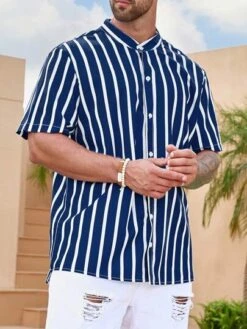Manfinity Homme Men Vertical Striped Shirt -Man Plus Fashion 168446633913a6204c9934ac161195fa5a7dc53a34 thumbnail 405x552