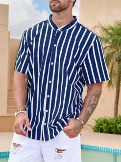 Manfinity Homme Men Vertical Striped Shirt -Man Plus Fashion 168446634171fdcc72526d0dd15f942d4a484c1d24 thumbnail 405x552