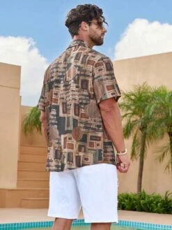 Manfinity Homme Men 1pc Geo Print Shirt