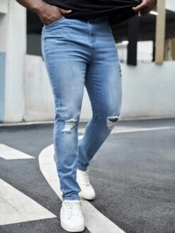 Manfinity Homme Men Cotton Ripped Frayed Skinny Jeans -Man Plus Fashion 1684749396e193272a08a53669bc39f2c90a684b11 thumbnail 405x552