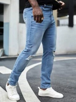 Manfinity Homme Men Cotton Ripped Frayed Skinny Jeans -Man Plus Fashion 1684749400808764009bb3b8b36208364c783b1d99 thumbnail 405x552