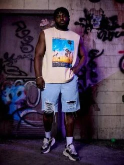 SHEIN Men Cotton Ripped Frayed Raw Hem Denim Shorts -Man Plus Fashion 1684749472304d473b1664793f3efcbc87958b5b49 thumbnail 405x552