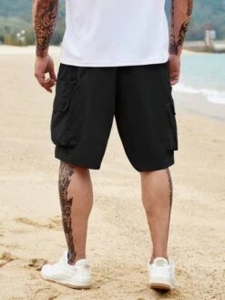 Manfinity Homme Men Flap Pocket Side Cargo Shorts