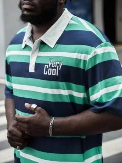 Manfinity Sporsity Men Striped & Letter Graphic Polo Shirt -Man Plus Fashion 1684811315033647f08c2b7650788054efe7eee4f8 thumbnail 405x552