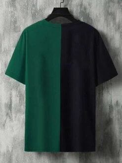 Manfinity Homme Men Letter Graphic Two Tone Tee