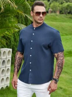 Manfinity Basics Men Solid Button Up Shirt -Man Plus Fashion 168483120179fcd3d7a94748e65e180126285a6ace thumbnail 405x552