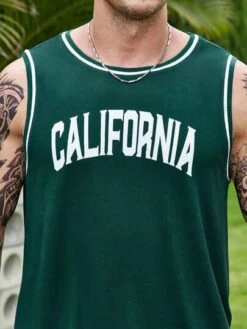 Manfinity Sporsity Men Letter Graphic Contrast Trim Tank Top -Man Plus Fashion 16848312039b56c22bd1800d3dcbeeb7e6f1f36856 thumbnail 405x552