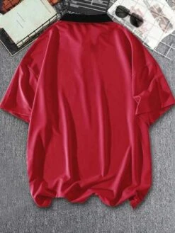 Manfinity Sporsity Men Letter Graphic Contrast Collar Polo Shirt