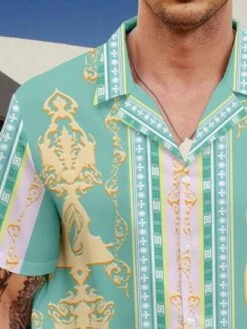 Manfinity Chillmode Men Baroque Print Button Up Shirt -Man Plus Fashion 1685000438e86b784ea2c1a5019514667cda6df03d thumbnail 405x552