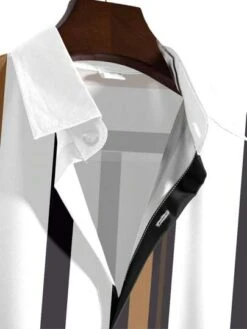Manfinity Homme Men Plus Striped Print Shirt Without Tee -Man Plus Fashion 168506975066e521c8ed3268213986fb63abbbab9c thumbnail 405x552