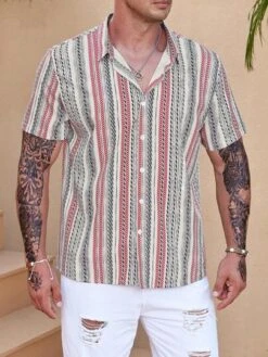 Manfinity RSRT Men Striped & Geo Print Shirt -Man Plus Fashion 16854409437cb5c03bb17d93add638f24cd85efbd0 thumbnail 405x552