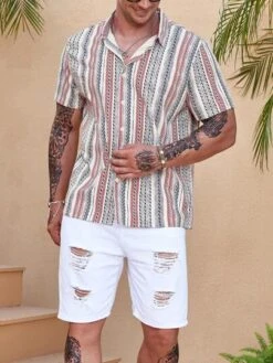 Manfinity RSRT Men Striped & Geo Print Shirt -Man Plus Fashion 16854409467f4ceb08cba7506e0f94c99371ff8641 thumbnail 405x552