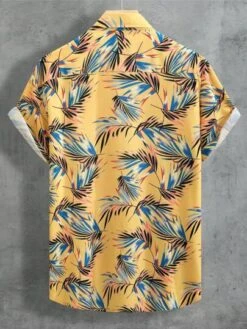 Manfinity Chillmode Men Tropical Print Shirt Without Tee