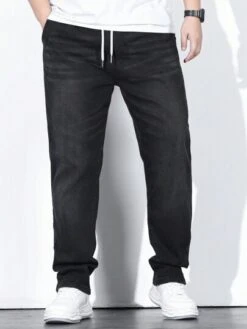 Manfinity Homme Men Cotton Drawstring Waist Slant Pocket Jeans -Man Plus Fashion 1685928457dfd53f3a5a3e8725a538f463f503e288 thumbnail 405x552